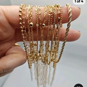 Gold Toned Women's Bracelet Set - Elegant Multi-Chain Styles